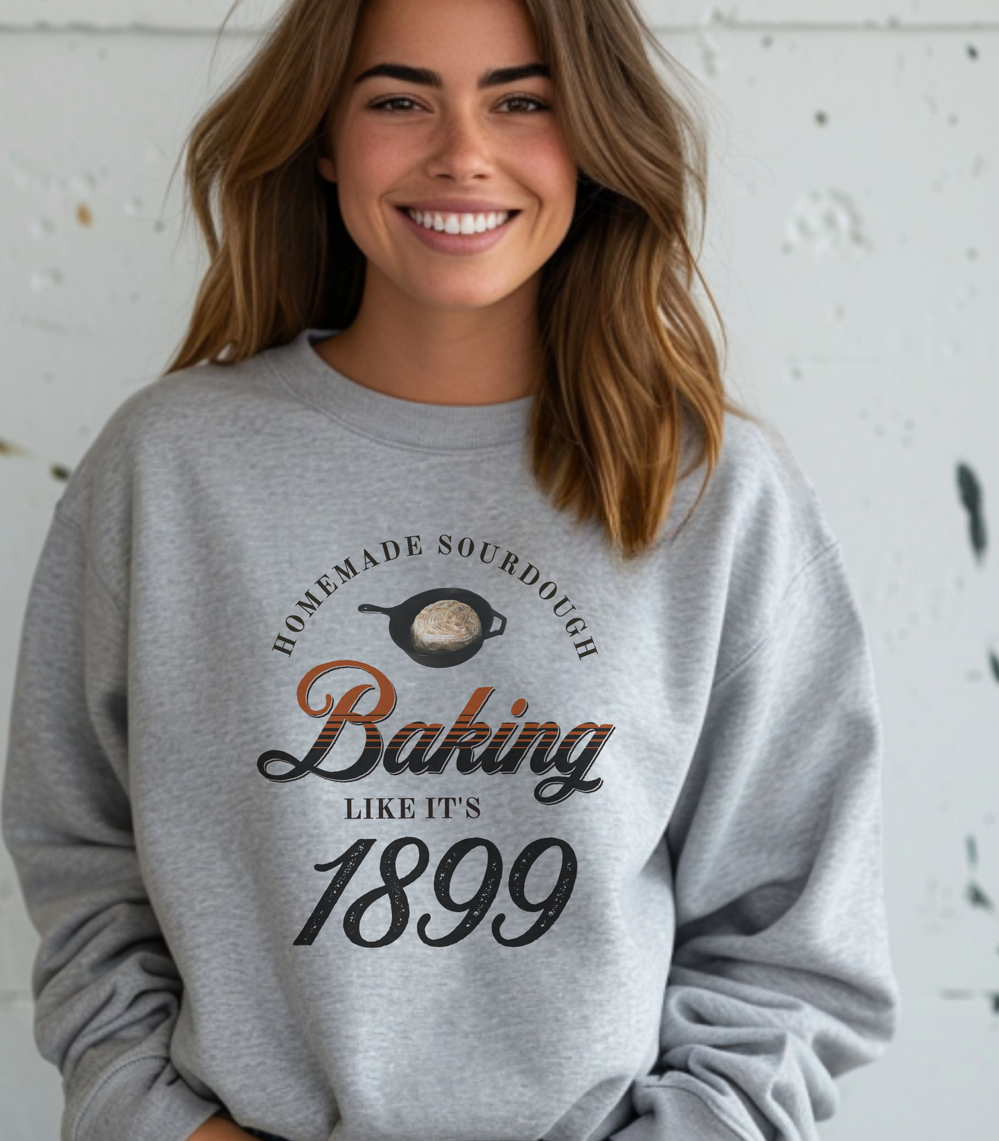 Homemade Sourdough Crewneck Sweatshirt - Vintage Baking Apparel, Unisex Jumper, Gift for Baker, Retro Baking Shirt, 1899 Baker Pullover,
