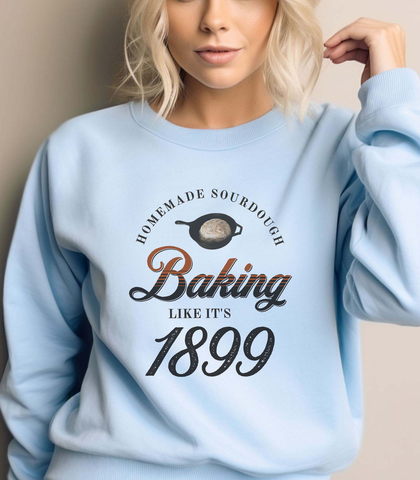 Homemade Sourdough Crewneck Sweatshirt - Vintage Baking Apparel, Unisex Jumper, Gift for Baker, Retro Baking Shirt, 1899 Baker Pullover,