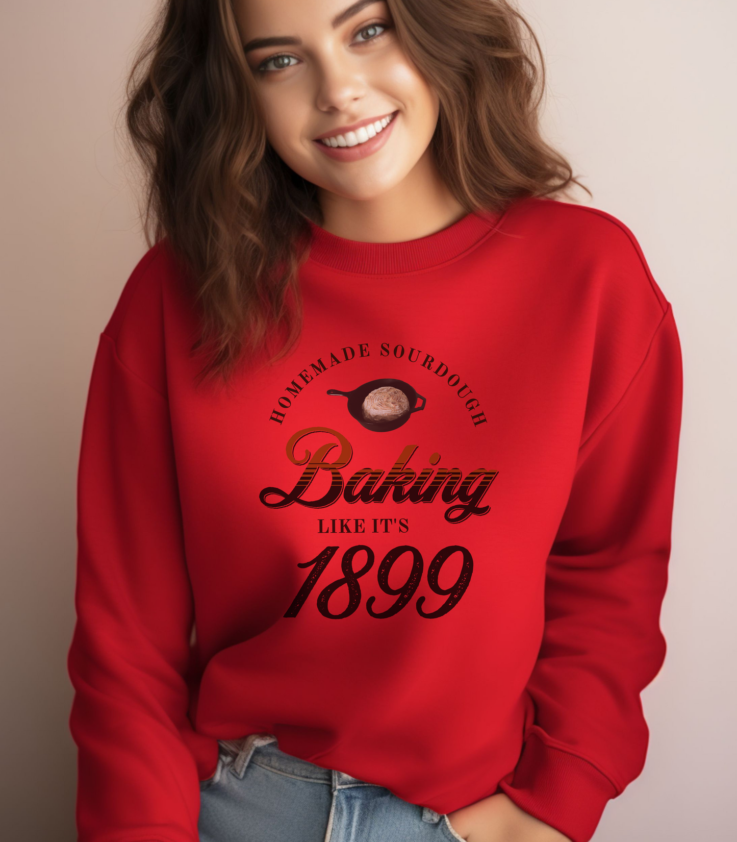 Homemade Sourdough Crewneck Sweatshirt - Vintage Baking Apparel, Unisex Jumper, Gift for Baker, Retro Baking Shirt, 1899 Baker Pullover,