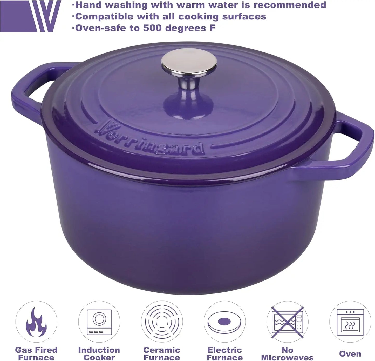 Nonna Bella 4.5Qt Enameled Cast Iron Dutch Oven:  Includes Bread Baking Set –Multiple Color Options