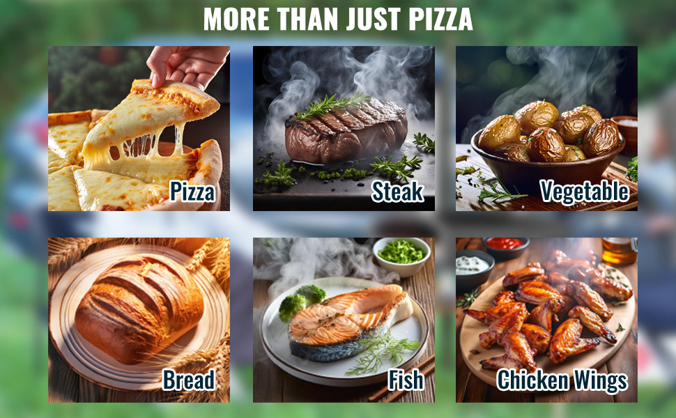 VEVOR Portable Outdoor Oven, 12-inch Pizza Oven, Pellet & Chips & Charcoal Tri-Fuel, Iron Spray Pizza Grill,Includes Pizza Stone