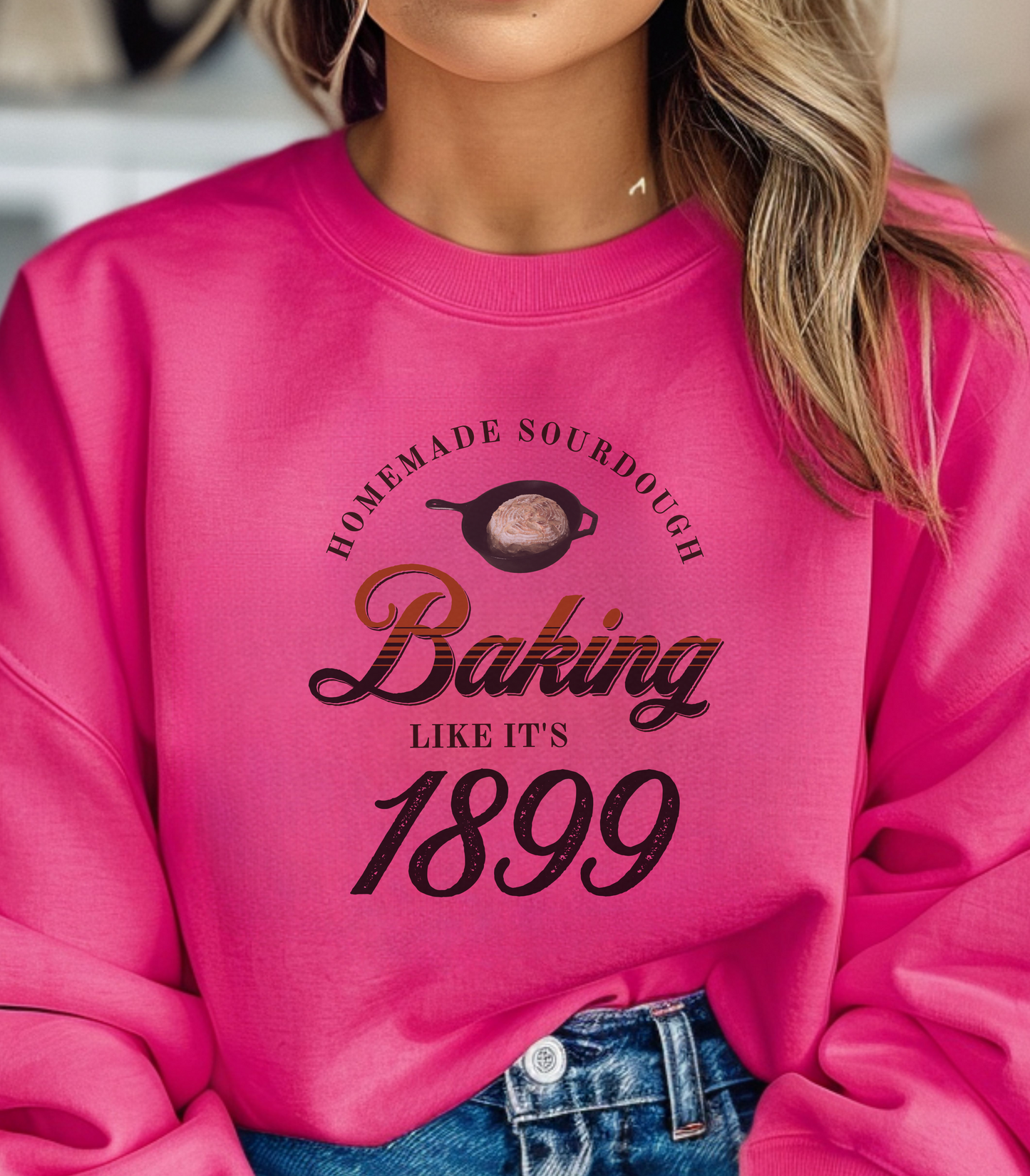 Homemade Sourdough Crewneck Sweatshirt - Vintage Baking Apparel, Unisex Jumper, Gift for Baker, Retro Baking Shirt, 1899 Baker Pullover,