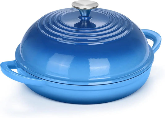 Nonna Bella 6Qt Enameled Cast Iron Bread Pot with Lid – Blue