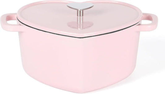 Martha Stewart 4Qt Heart-Shaped Enameled Cast Iron Dutch Oven – Pink