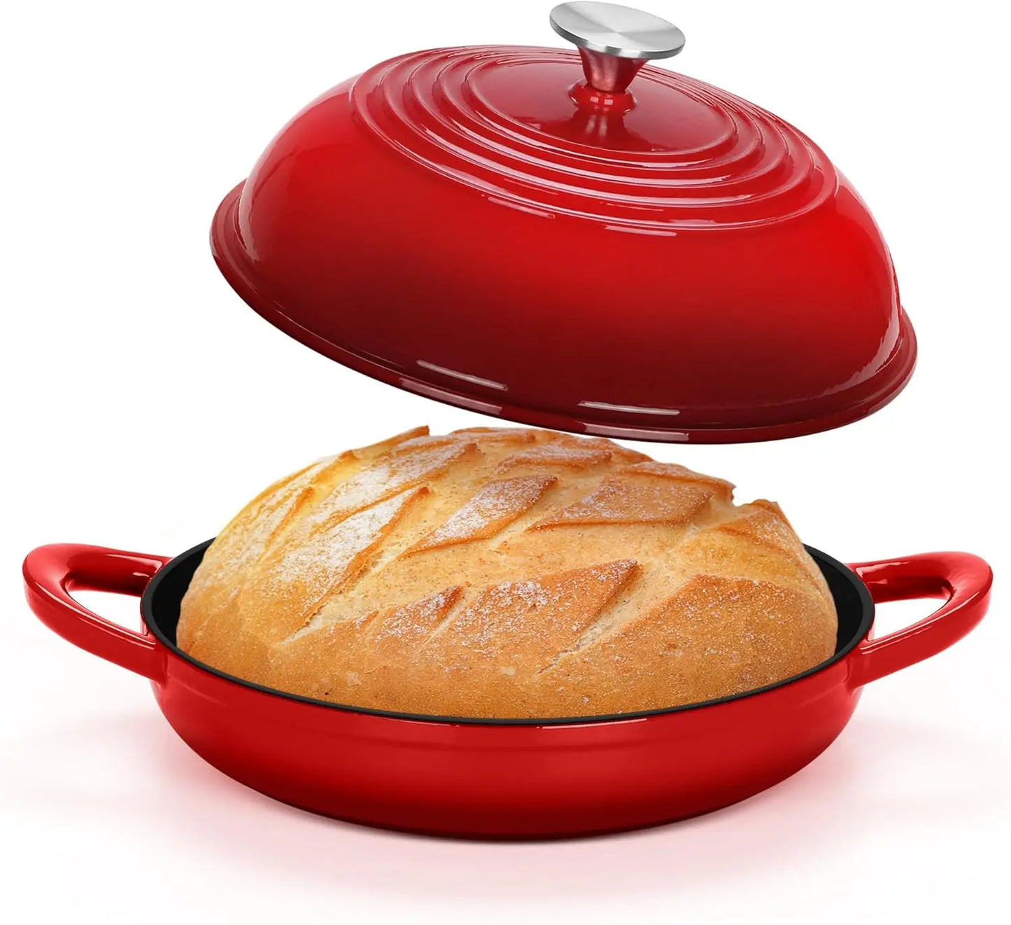 Nonna Bella 6Qt Enameled Cast Iron Bread Pot with Lid – Blue
